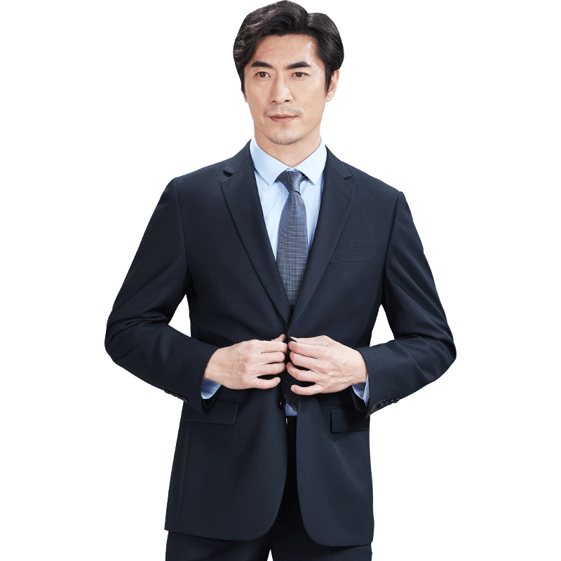 红都 西服套装商务正装新郎结婚西装套装职业装面试办公西服 藏蓝色AS8029 165B (165/88B)