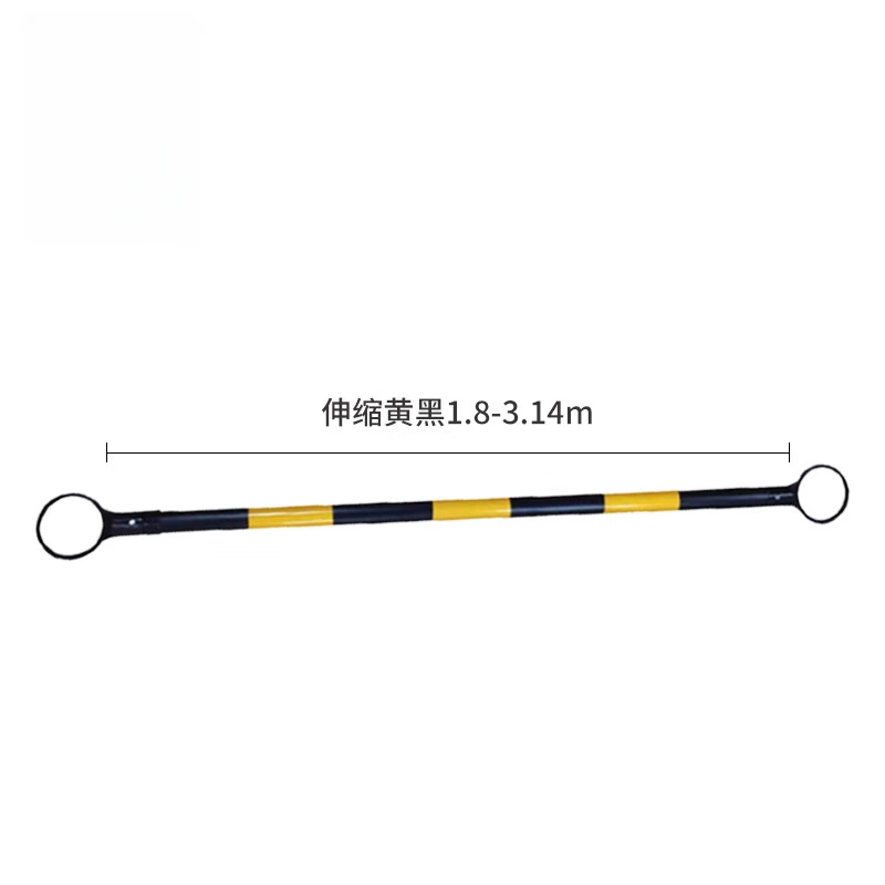欧汉（OUHAN）路锥连接杆伸缩杆PVC反光杆警示杆路锥塑料套杆隔离墩固定连接杆 10根伸缩黄黑2m