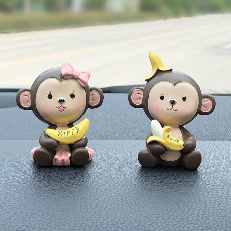 结盟者汽车摆件贪吃猴车内饰品漂亮车载卡通可爱网红中控台车上装饰