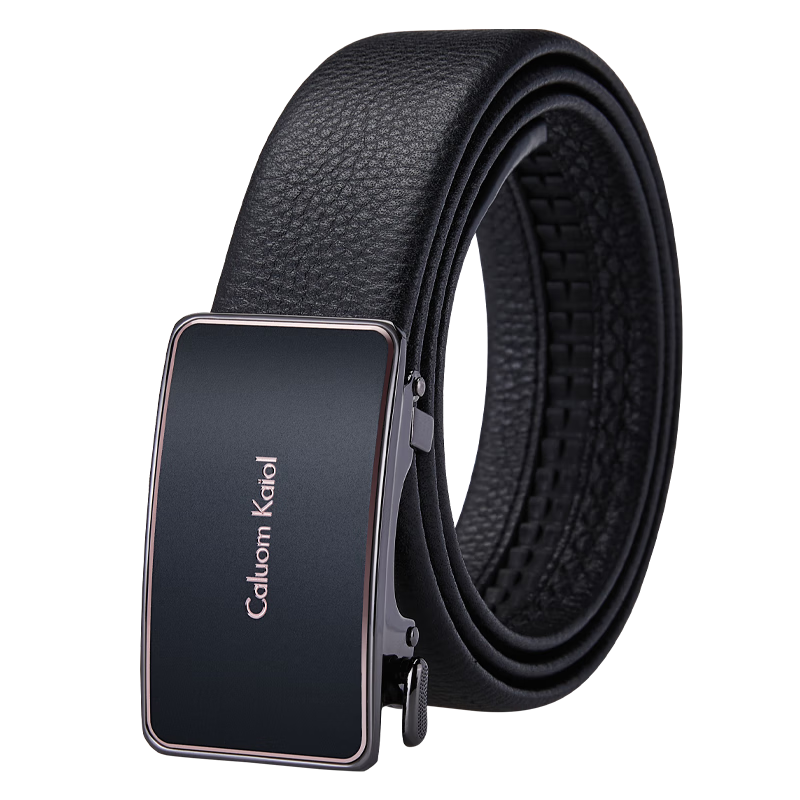 Caluom Kaiol品牌皮带男真皮男士腰带牛皮自动扣商务裤带元旦礼物送男友老公 【专柜礼盒】8035A/内穿式 110cm -130cm默认随机（可修剪）需要其他尺码联系客服