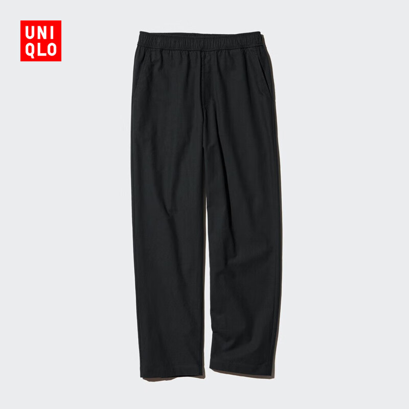 优衣库女装全棉松紧九分裤/休闲加长款66cm~68cm 478209 481411 478209/09黑色 3XL