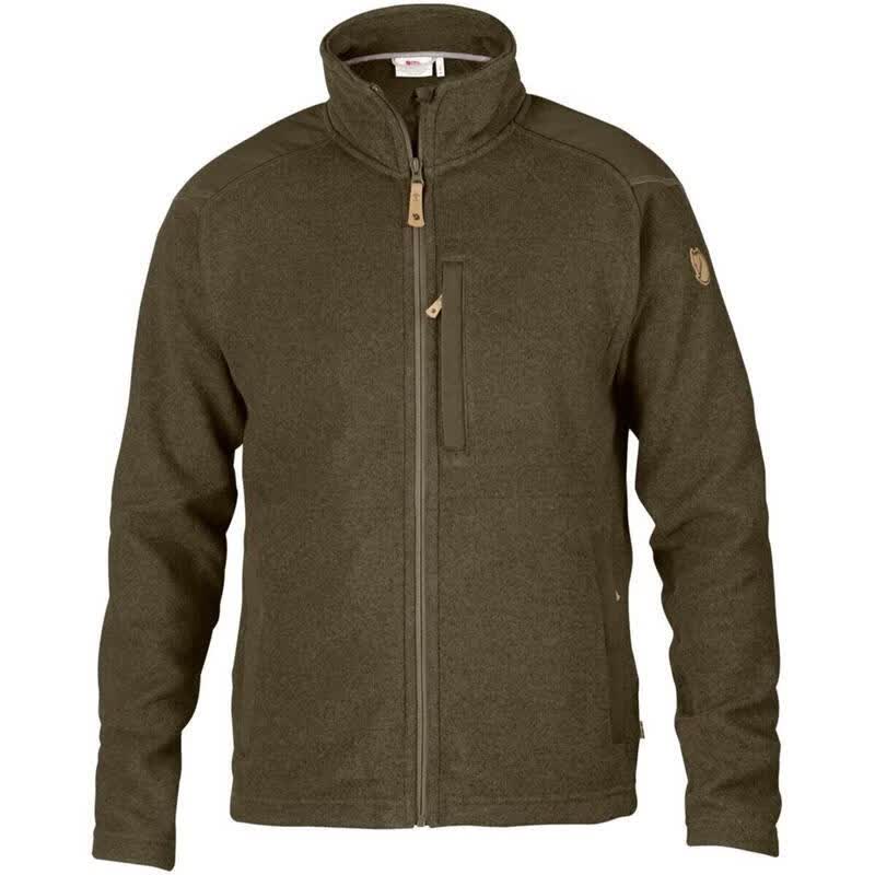 北极狐（FJALLRAVEN）男士抓绒衣保暖耐磨防风户外夹克立领长袖保暖外套 Green XL