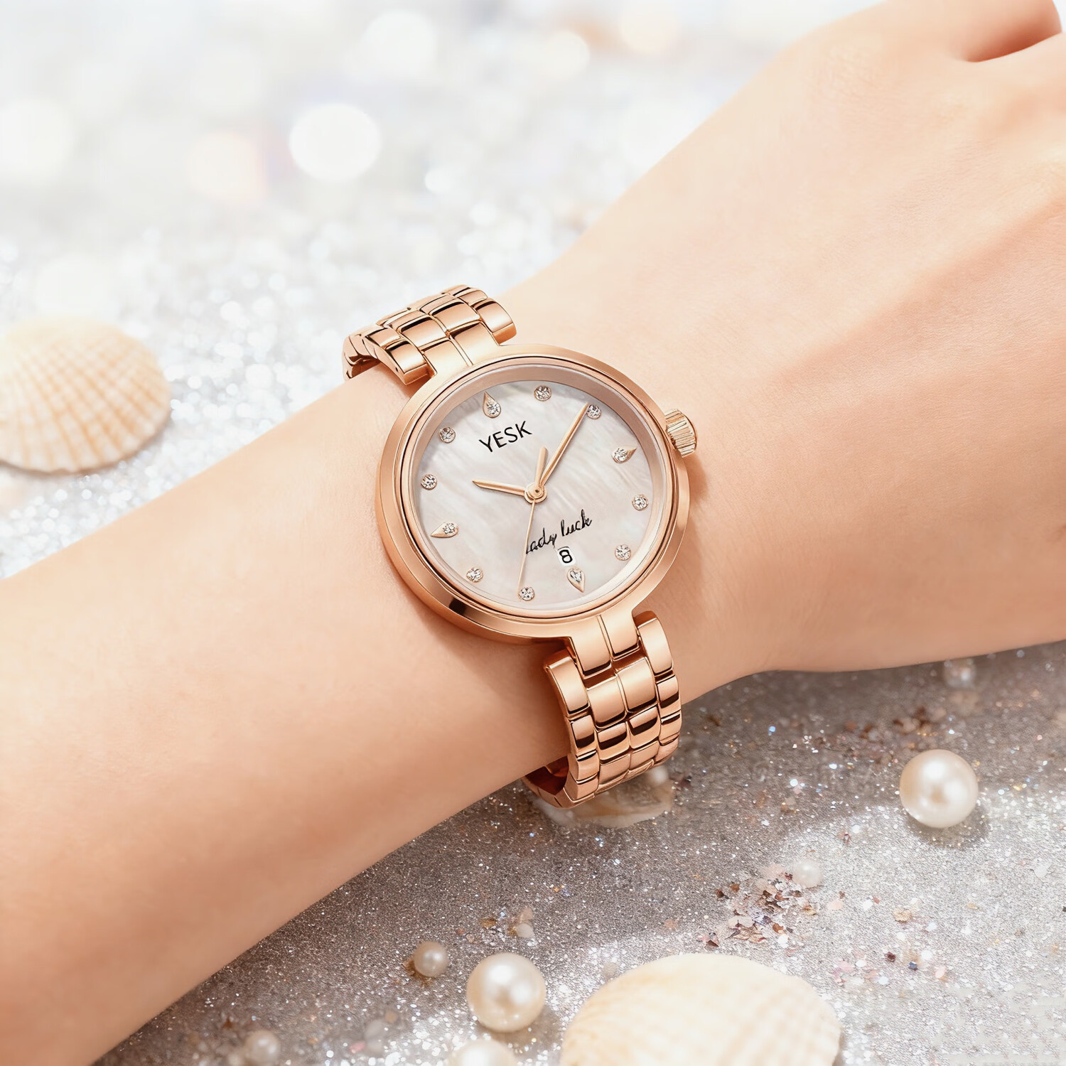 YESK雅思克幸运女神瑞士石英手表轻奢高端送爱人送女友送闺蜜
