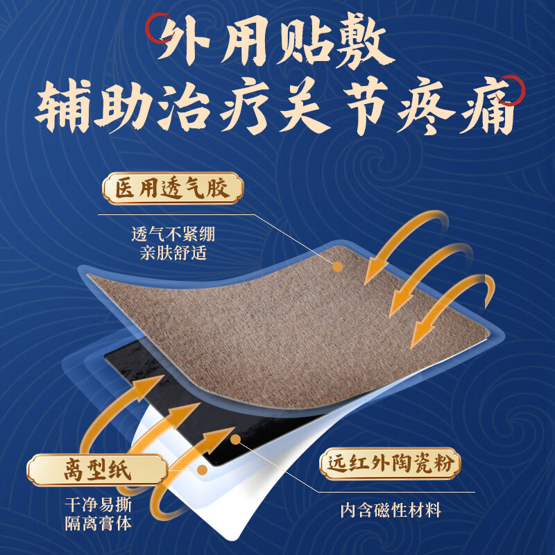 岳家行军方医用远红外治疗贴膝盖足跟颈椎专用辅助治疗腰椎间盘突出膏药贴 5盒【巩固装】家中常备持久呵护