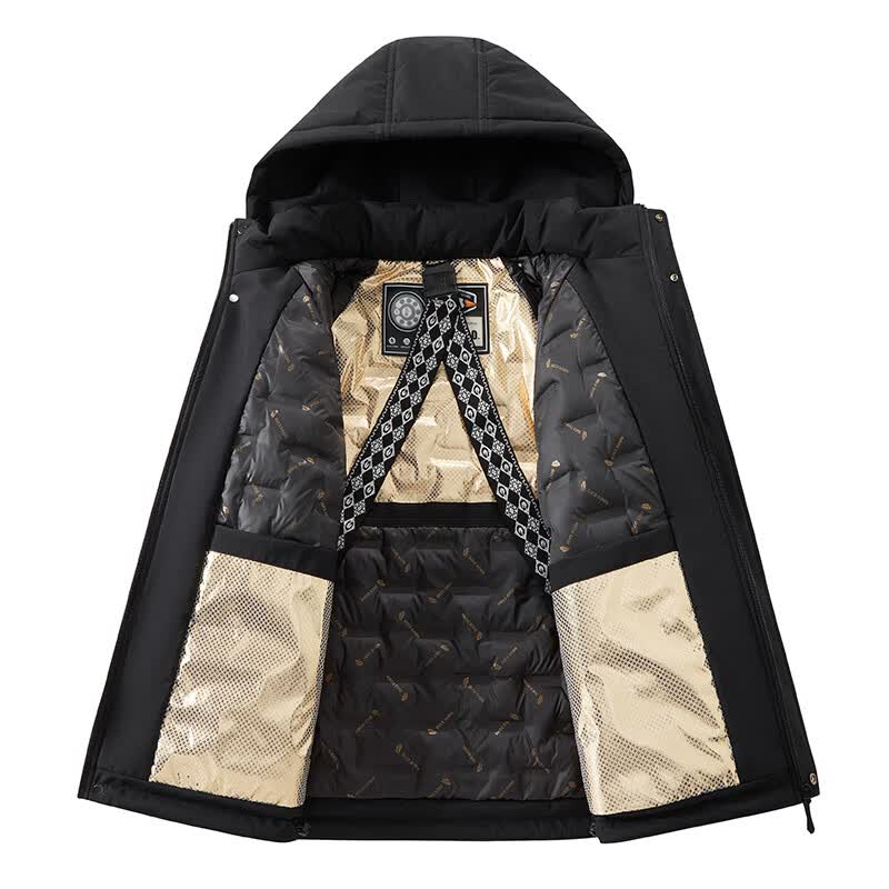 FORMSHEA立领带帽背带款聚热焰压羽绒服派克服 灰白色 M (170) 88A