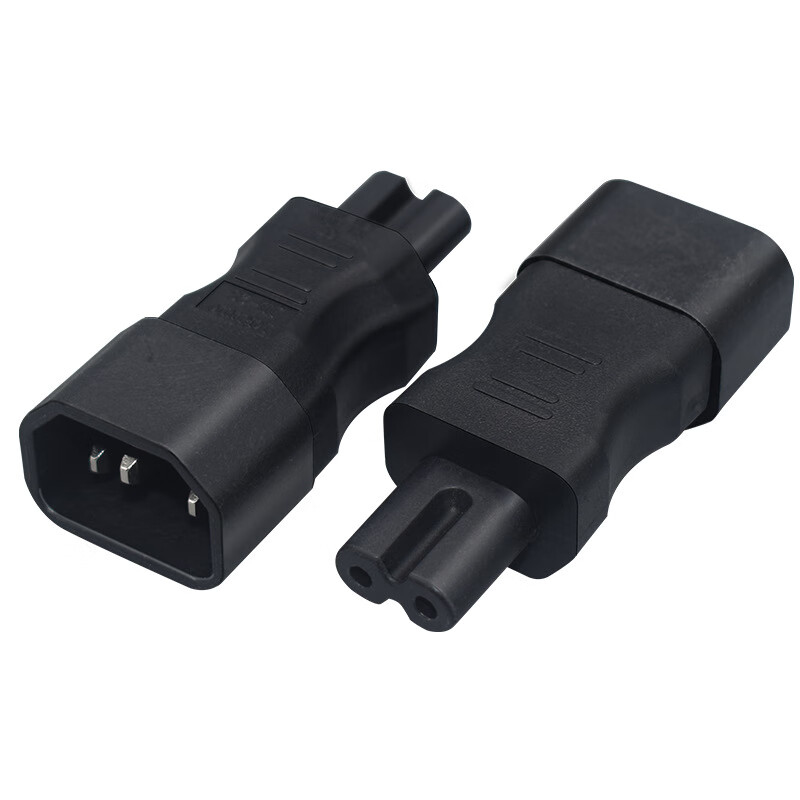 春程IEC-C14转C5电源转换插头 品字公头转梅花母头 转C7八字母头品字公母头转接头转C19母头 C5C8C6C13 C14TOC7 品公头转八字母头转换头(直头) 10A/250V