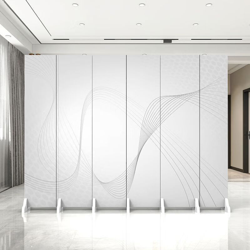 欣慕雅北欧简约屏风隔断客厅遮挡办公室酒店入户门移动屏风可折叠玄关 款式01 3扇防透：1.2米宽*1.8米高