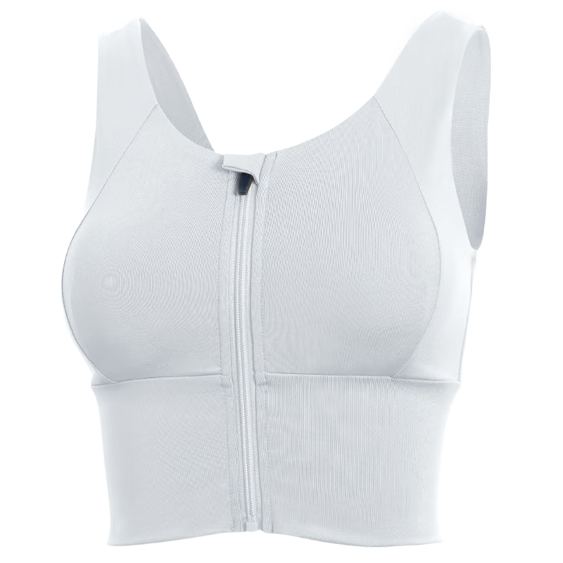 范斯蒂克（vansydical）運(yùn)動(dòng)內(nèi)衣前置拉鏈女高強(qiáng)度跑步防震防下垂文胸健身背心外穿瑜伽服 白色 FBF2214609 S