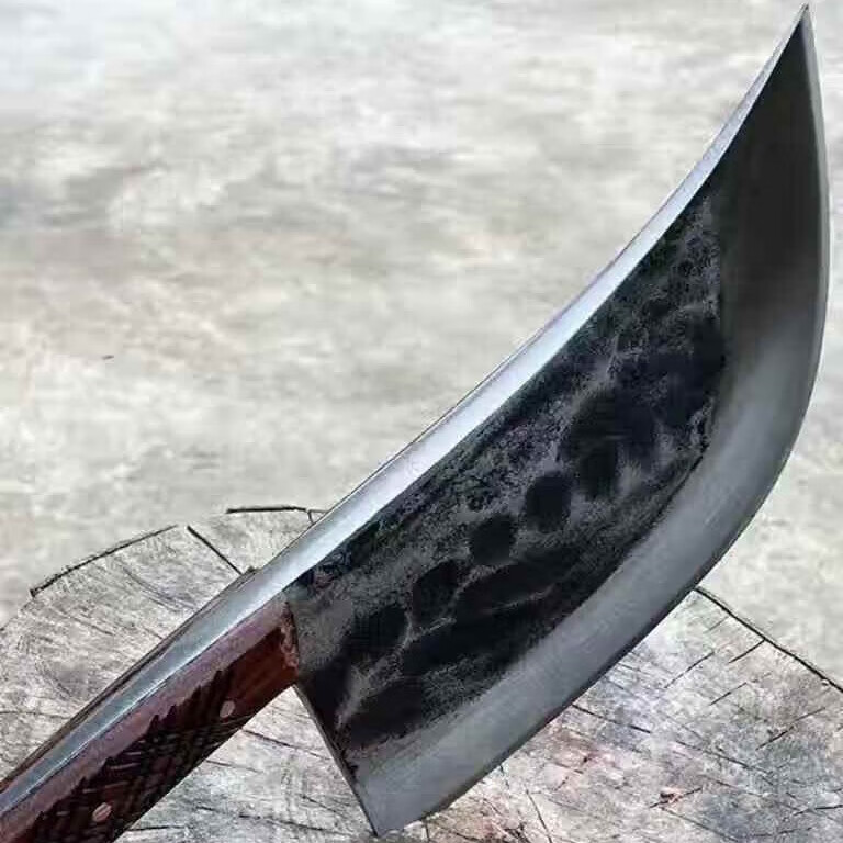 屠夫砍骨专用刀商用斩骨刀斩骨头专用刀家用砍骨头刀手工锻打加厚 卡其色-虎头斩骨刀【约5斤-商用斩牛大骨】