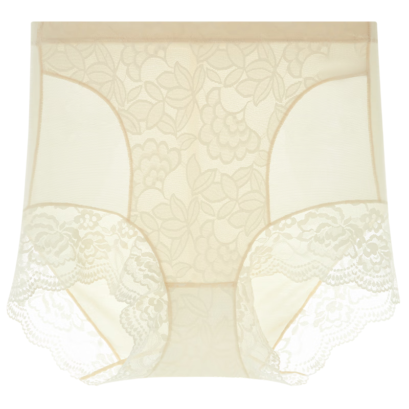 古今（GUJIN）内裤女士莫代尔亲肤纯欲蕾丝裤衩高腰收腹骐骥大红新年本命马 香槟+奶咖 2条 2XL 推荐体重120-150斤