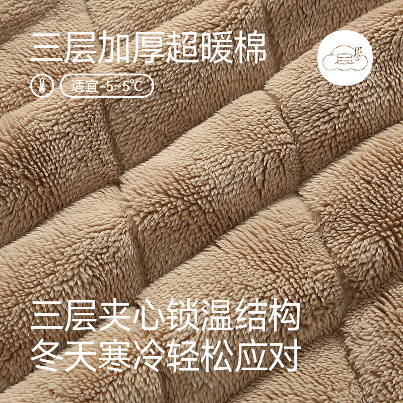 芬腾【清仓】情侣珊瑚绒夹棉睡衣女士冬季三层加厚男抗静电家居服套装 FX25950389深灰【单男款】 2XL 建议:女142-160,男166-185斤