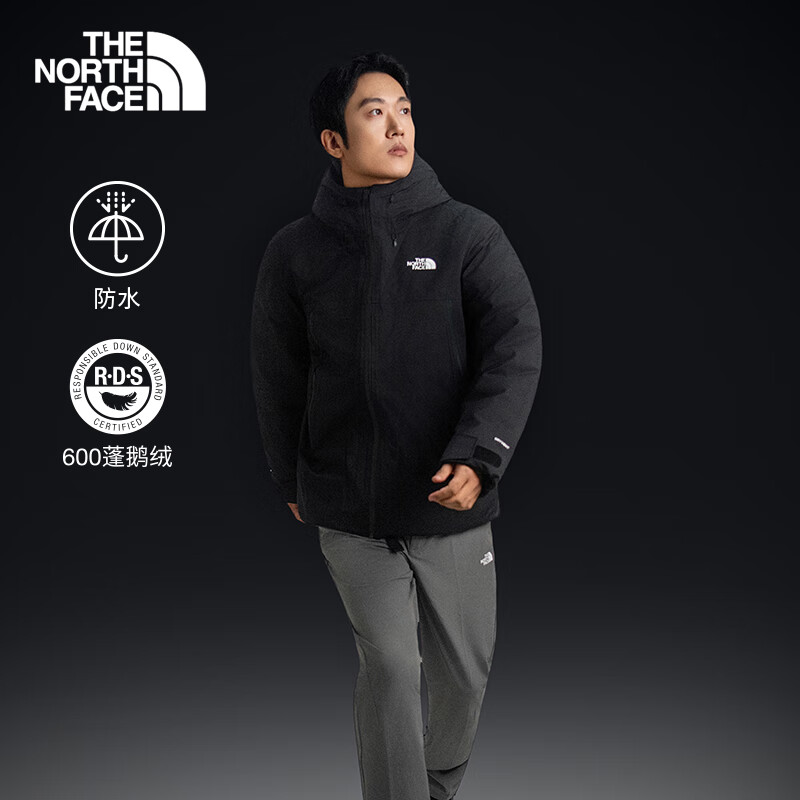 北面（The North Face）羽绒服男600蓬鹅绒填充防水户外保暖25新品|83UM KX7/宇宙黑 3XL /190