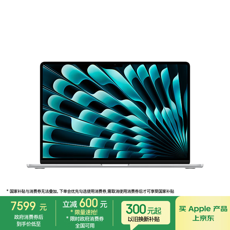 Apple/苹果AI笔记本/2025款MacBookAir 15英寸M4(10+10核)16G 256G银色电脑MW1G3CH/A