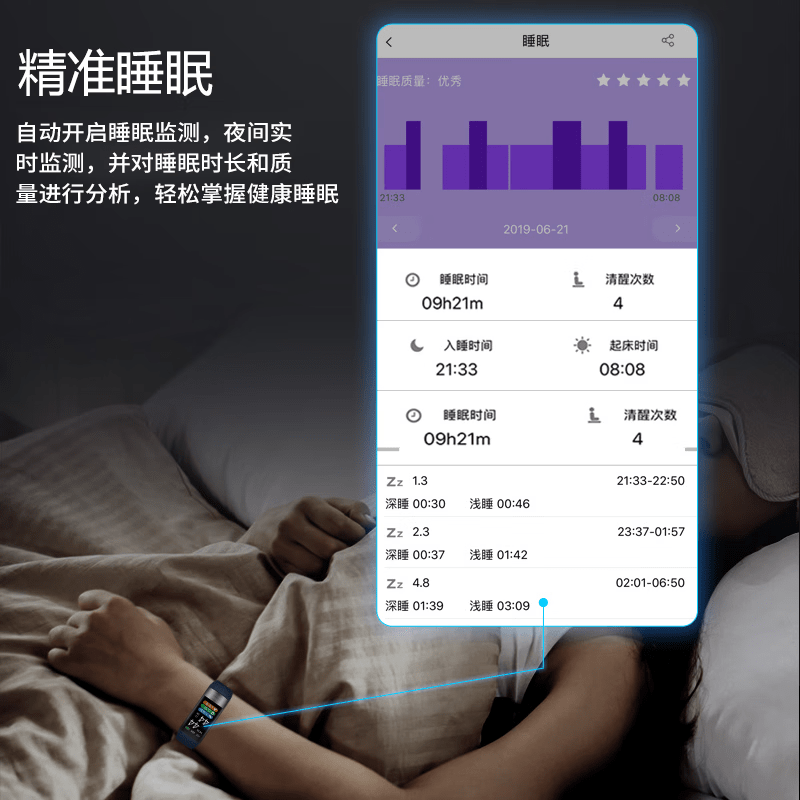 lieve华为机鸿蒙系统苹果机IOS适用高精准健康智能血压手环心率报警血氧检测仪心电图男女运动手表 升级版曜石黑（体温心率心电血氧血压）