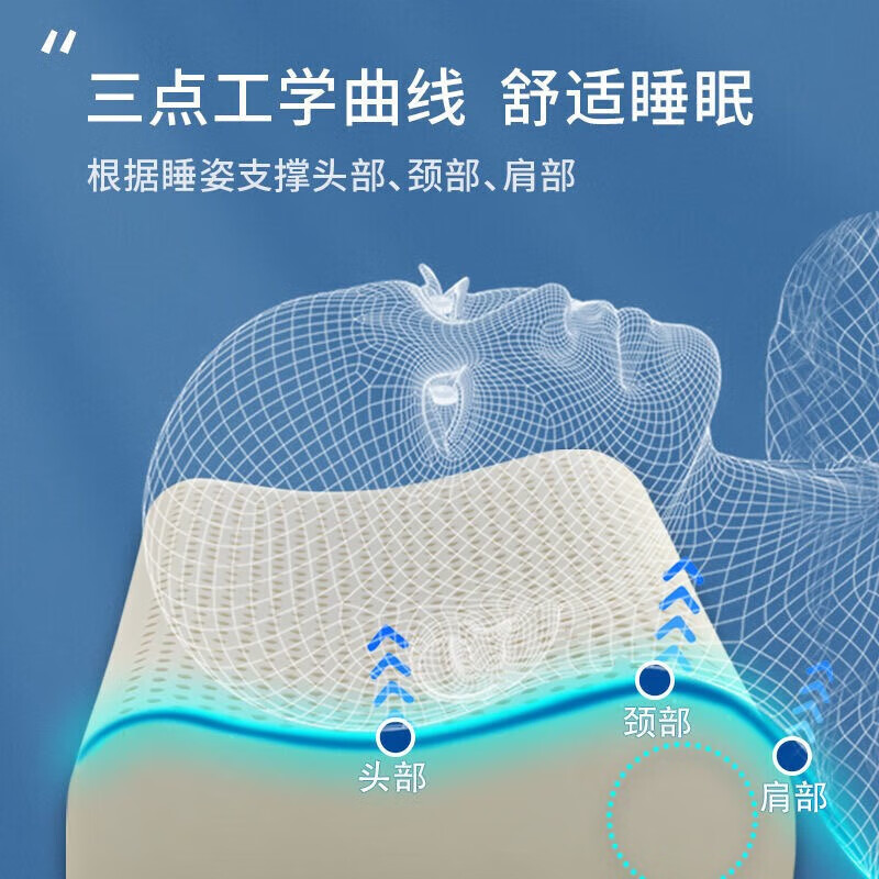 清幽天然乳胶枕头枕芯 泰国进口橡胶枕硅胶成人枕家用儿童一体按摩枕 波浪枕+枕套【活动款】买一送一 单只 【简装】到手2只 低枕 44*27*5/7