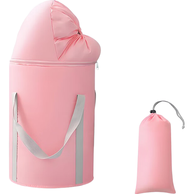 便携式泡脚桶加高过小腿五层保温泡脚袋旅行可折叠洗脚盆足浴神器 便携款-青色-过膝可折叠【送收纳袋】 9.9元