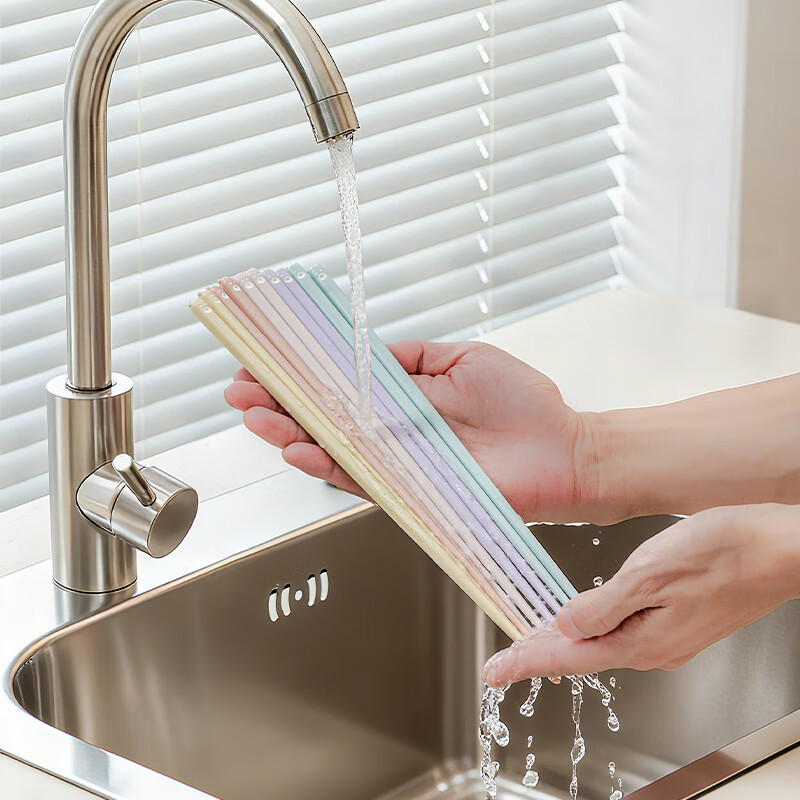 森物社2026新款招财合金筷子一人一双专用高颜值分食防滑家用实木筷子 熊宝5色合金分食筷 5双