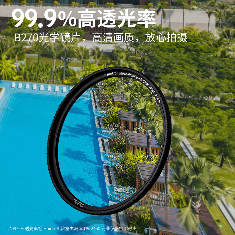 Haida海大Slim PROII UV镜滤镜保护镜片 双面多层镀膜滤光镜防水防污 适用于佳能尼康索尼富士单反相机 新款NanoPro U-LR超低反抗摔UV 105mm