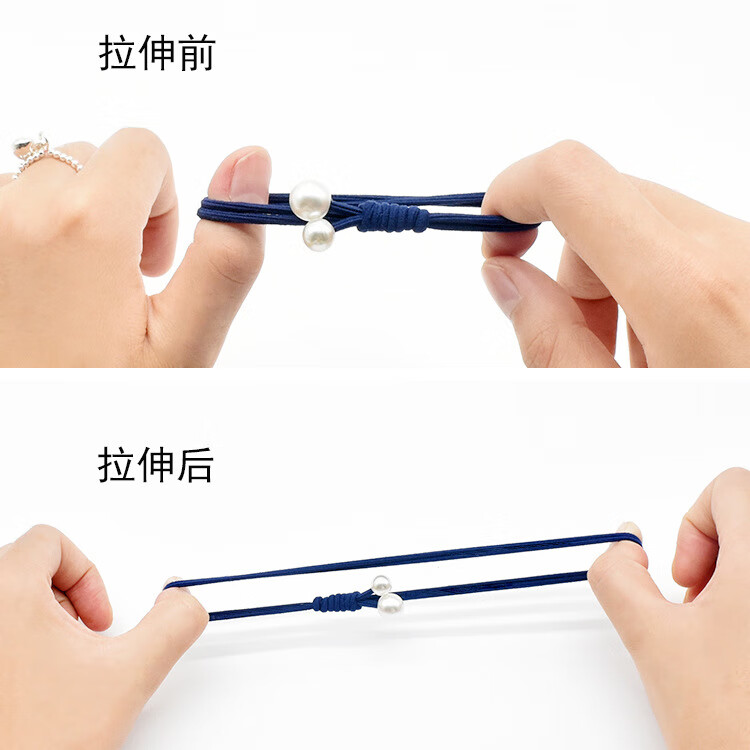 韩国小清新基础款发绳发饰扎头发马尾橡皮筋甜美头绳发圈12件套装 粉加蓝12件套盒装