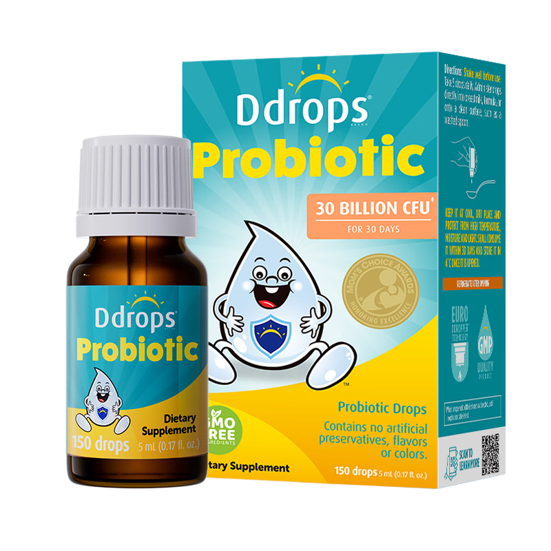 Ddrops滴卓思 新生嬰幼兒童益生菌滴劑bb12動(dòng)物雙歧桿菌乳亞種  5ml 