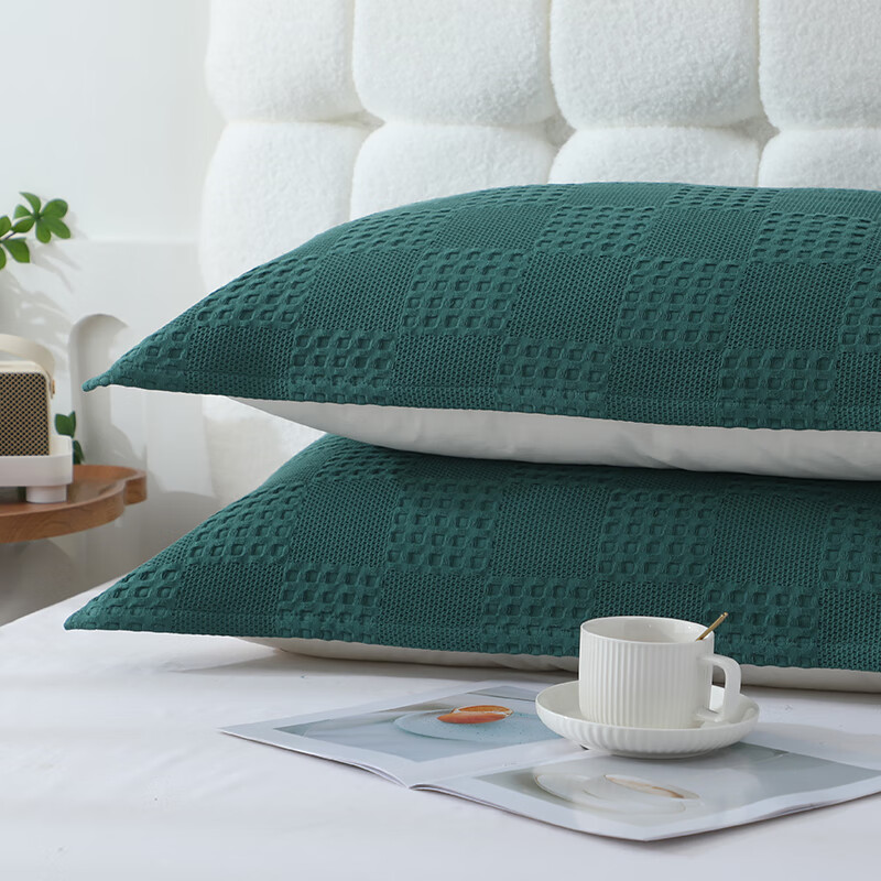 蜜乐暖A类100%纯棉枕巾7A抗菌防螨枕头巾男士防油防汗全棉防脱落枕头套 艾格绿 【新疆长绒棉 7A抗菌防螨】 【棉花晒足3000小时】52x82cm【单只装】