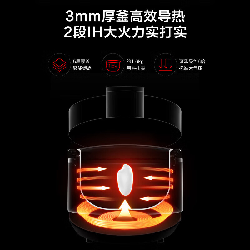 松下（Panasonic）电压力锅电饭煲大容量IH电磁加热电压力煲PE502智能多功能可预约高压锅 【5L银色SR-PE502-S无水料理】 5L