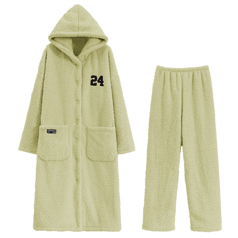 芬腾可安（FENTENGCARE）【M】软绵绵半边绒情侣睡衣冬季睡袍套装柔软休闲感外穿家居服 61008 XXXL