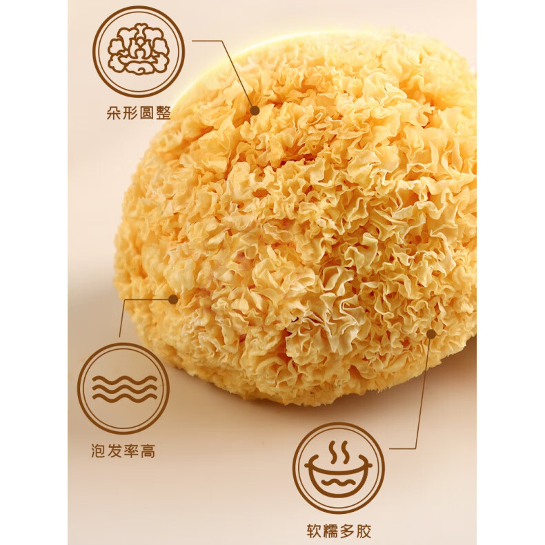 富昌古田丑银耳220g白木耳干货糯丑耳新鲜雪耳莲子羹福建特产丑耳