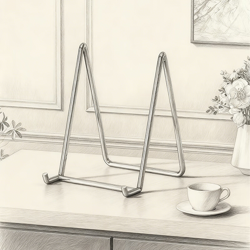 尔思家不锈钢支架创意桌面相框奖牌证书展示架底座桌面装饰画底座支撑 不锈钢小号