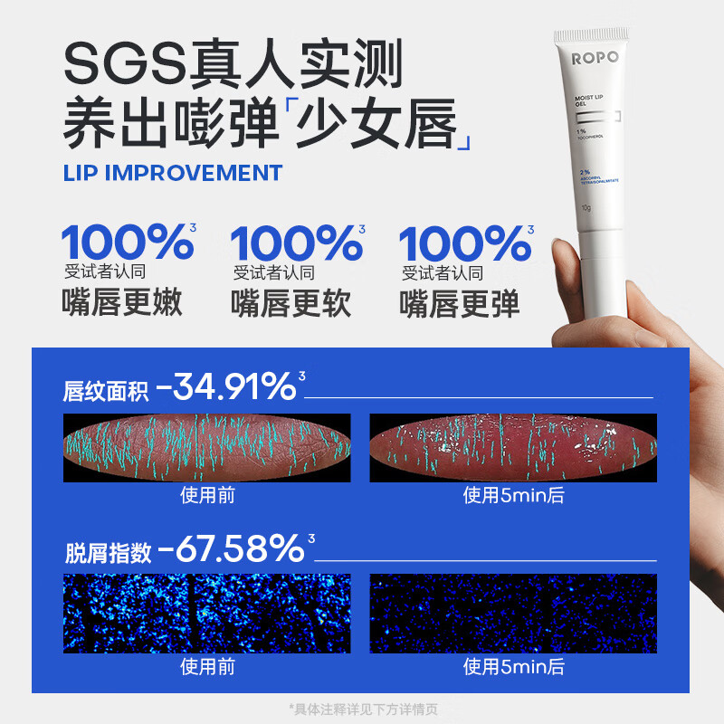 ROPO唇部精华4.0润唇膏女保湿滋润唇膜唇釉淡化唇纹生日礼物送女友 10g【无色款4.0】唇部精华啫喱