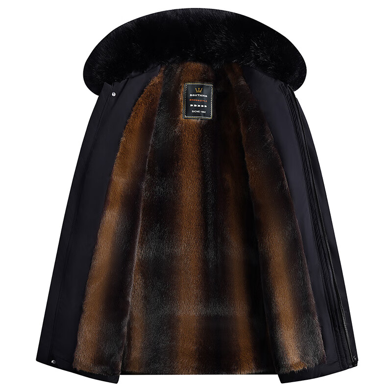 拾福（SHIFU）中老年冬季棉衣外套男爸爸装加绒加厚保暖棉服上衣休闲商务装衣服 虾青色 5XL (200)