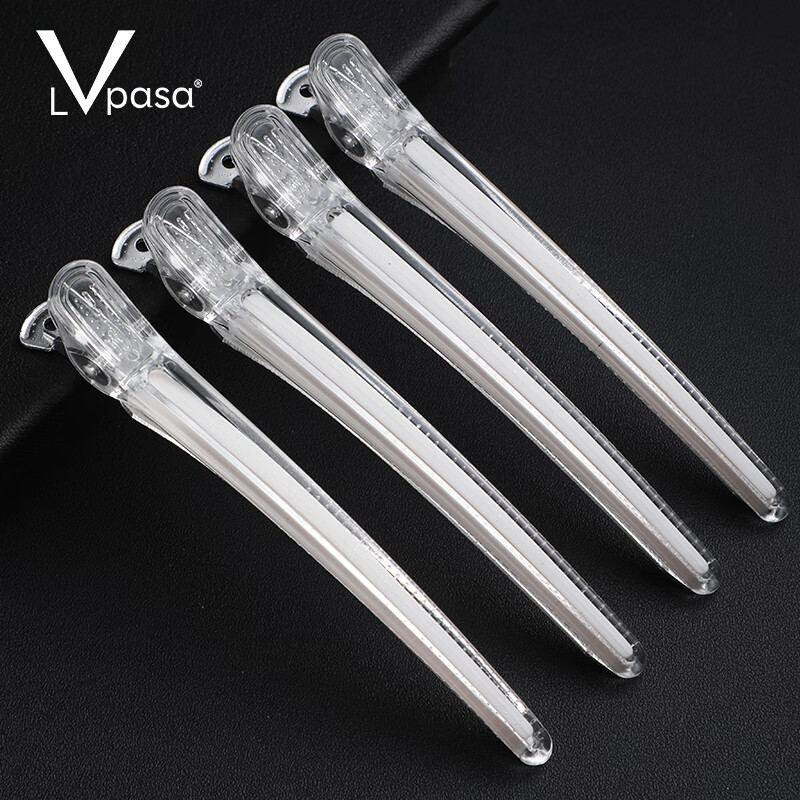 LVPASA理发店烫染剪发无痕夹美发夹子发型师用分区固定鸭嘴夹造型女生用 【6个】-白色 京东折扣/优惠券