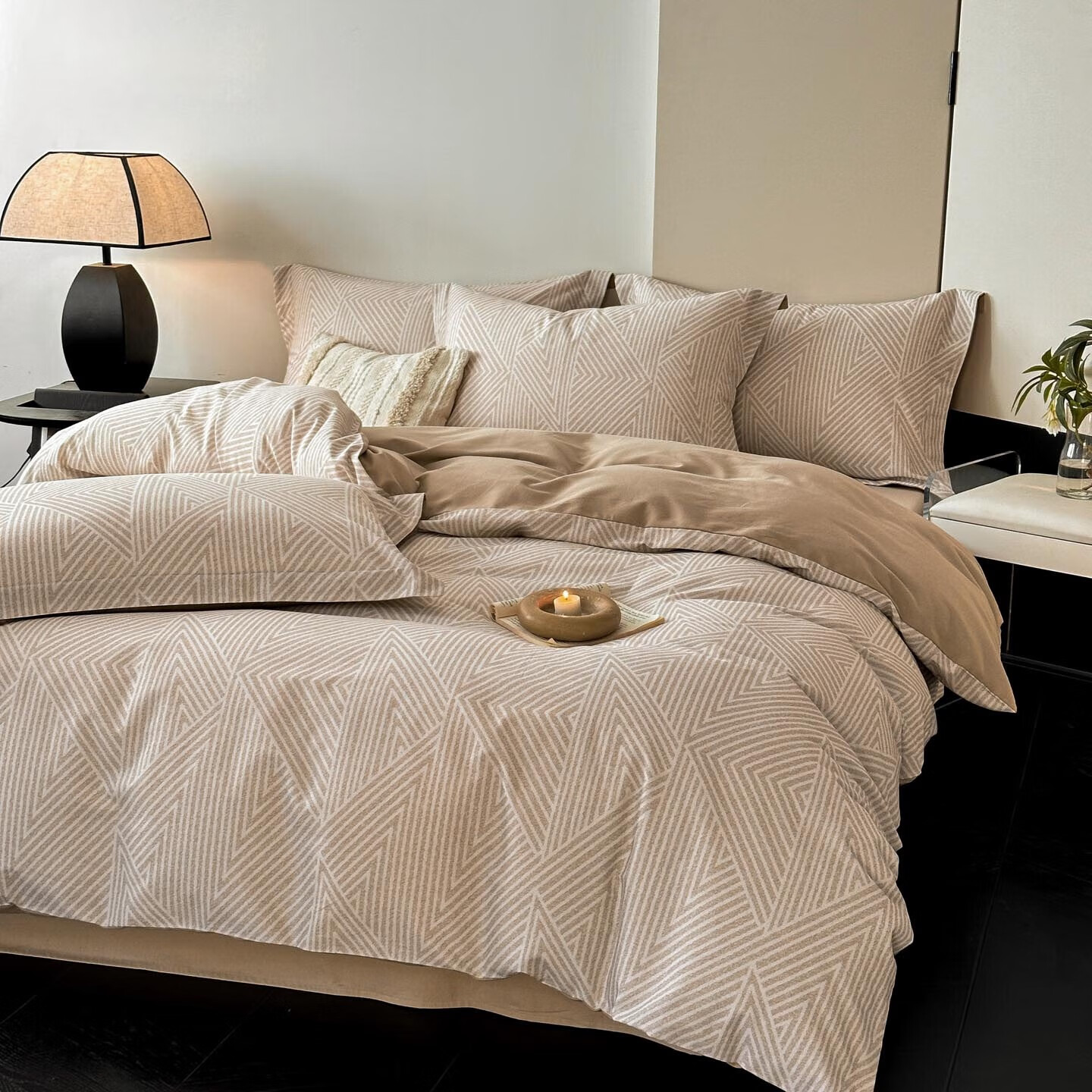 AIDLIA类全棉磨毛床上四件套纯棉床单被套床笠保暖床品套件 卢卡斯1 1.2m床 床单款 （被套160*210cm）