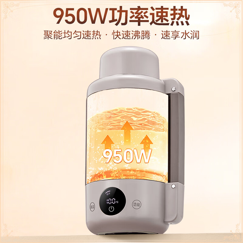 宝威玛（BVGMAV）316L食品级不锈钢便携式电热烧水壶保温一体全自动家用恒温水杯户外旅行出差办公室四档恒温养生壶 1L 店长推荐【316L母婴级内胆】烧水壶