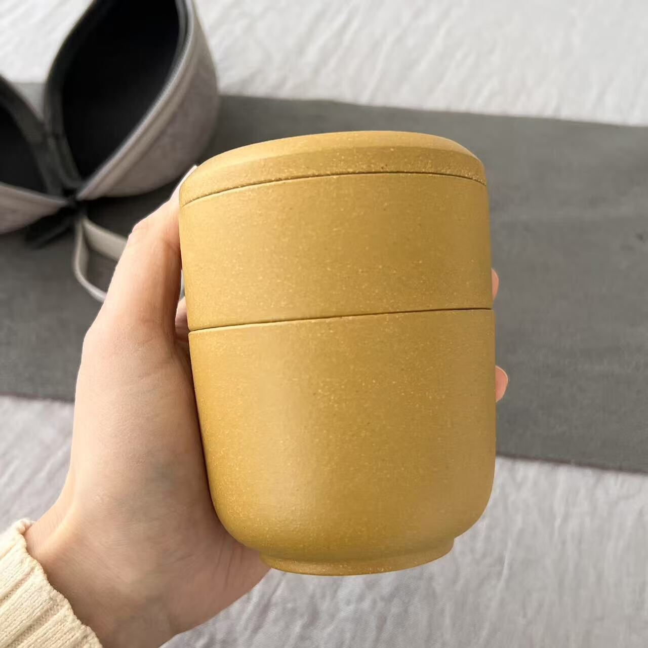 kankeirr宜兴紫砂快客杯 段泥便携式泡茶一人一杯随身喝功夫茶杯1 200