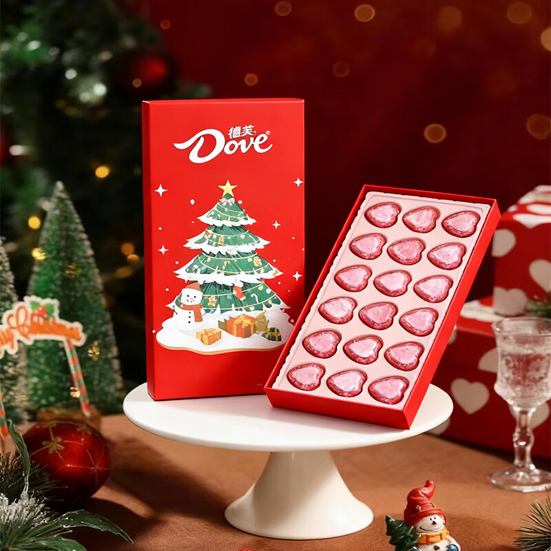 德芙巧克力礼盒圣诞节礼物送男女友儿童零食糖果员工福利年货大礼包 德芙心语巧克力圣诞节礼物95g