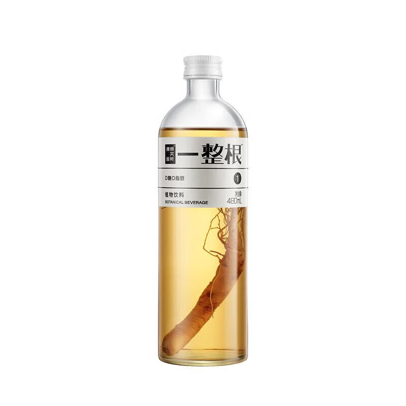俏滋郎山参元气水 一整根人参水 饮品无蔗糖植物饮料1号水480ml荷叶味