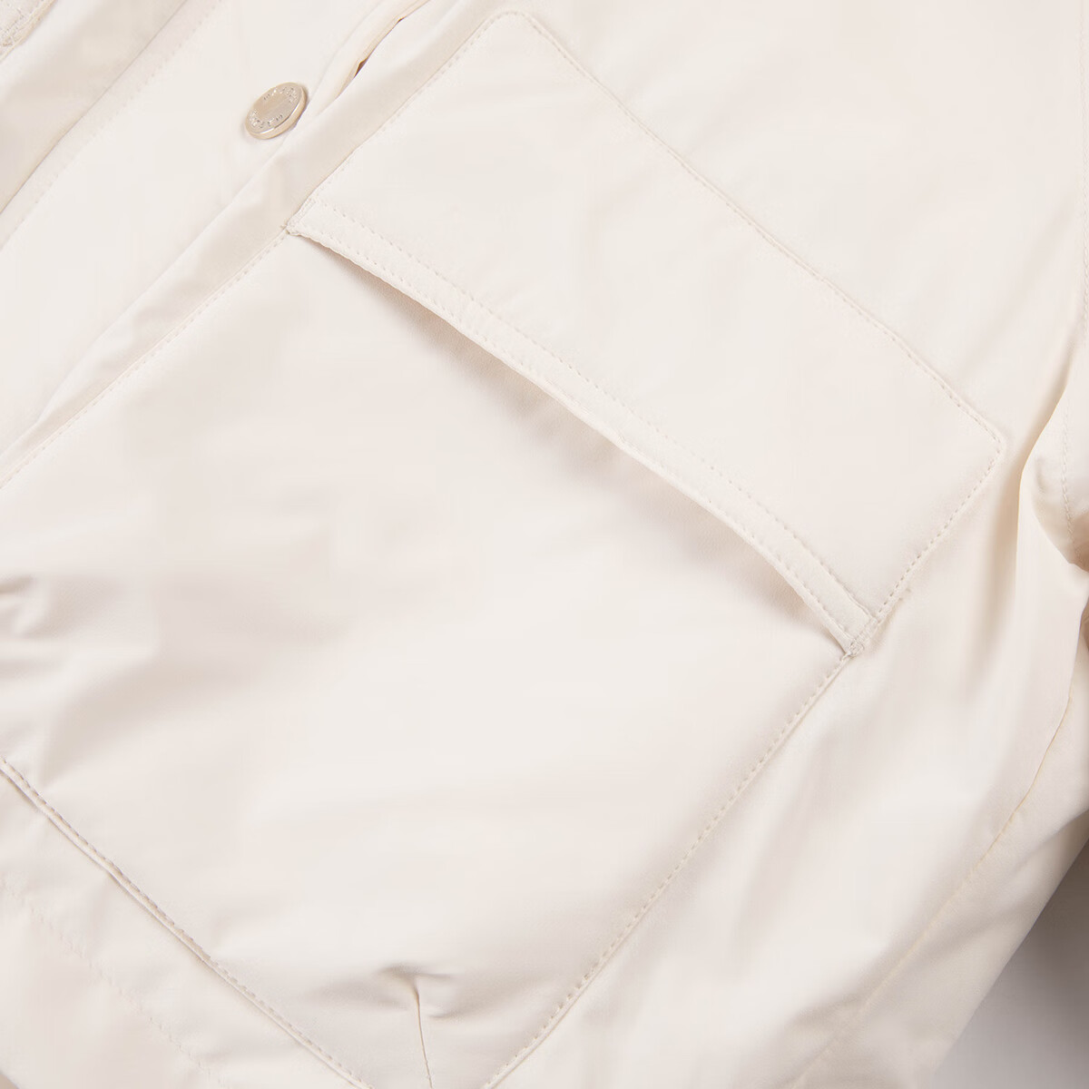 哈吉斯(HAZZYS)童装女童羽绒服冬款新品三防连帽保暖外套 米白色 165