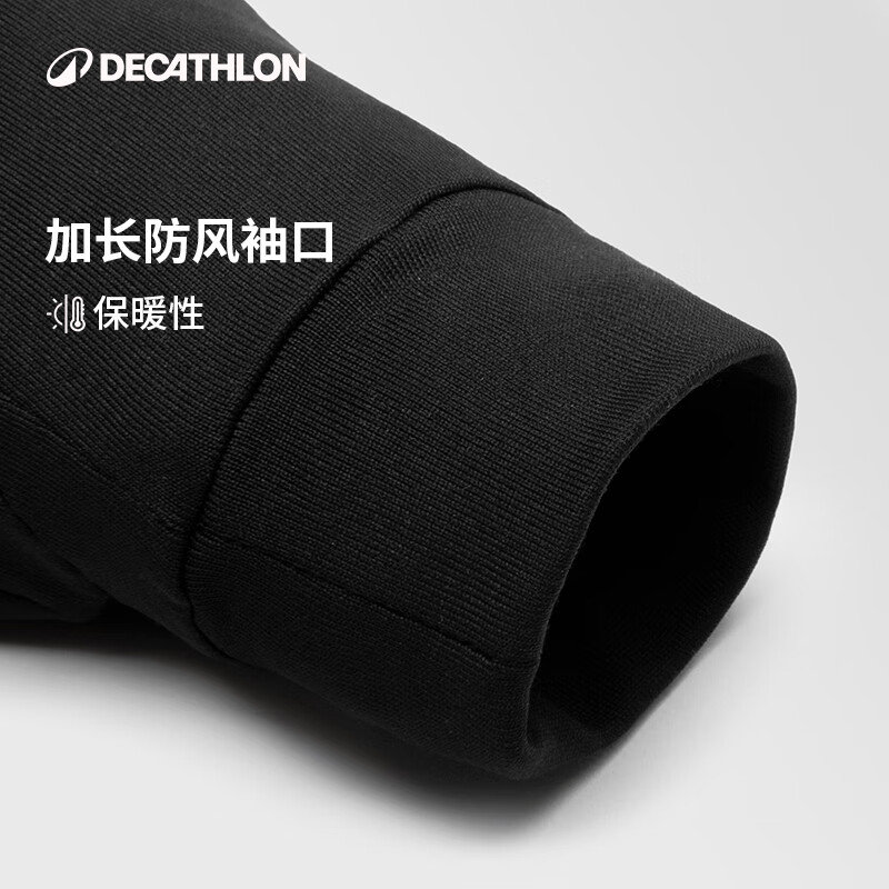 迪卡侬户外运动男女跑步健身骑行轻薄舒适保暖触屏手套纯黑色L-4564122
