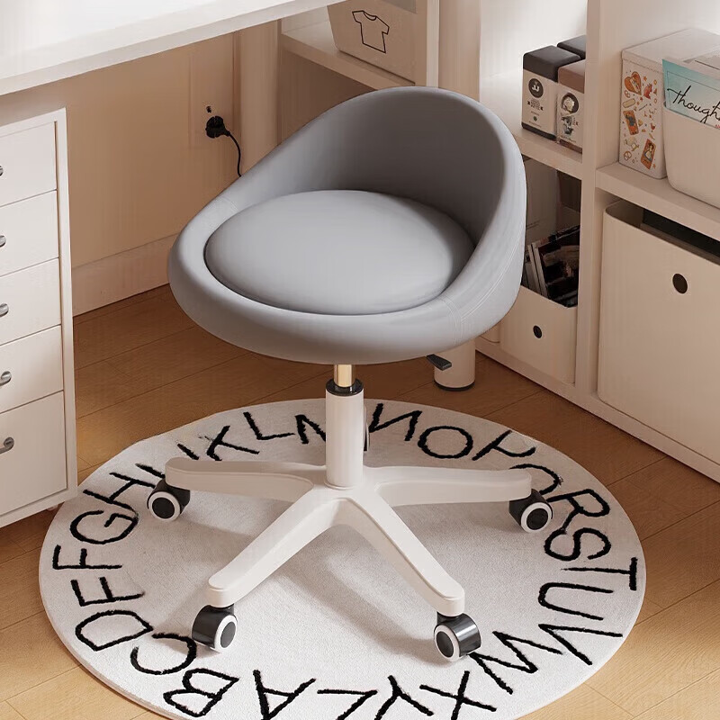 千禧华府化妆椅女生卧室凳子化妆凳奶油风美甲椅子2025新款梳妆台凳子灰色