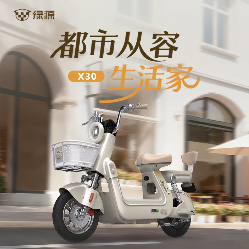绿源【门店自提】X30 电动自行车 长续航新新国标电动车可上牌 成人通勤代步电瓶车 到门店选颜色
