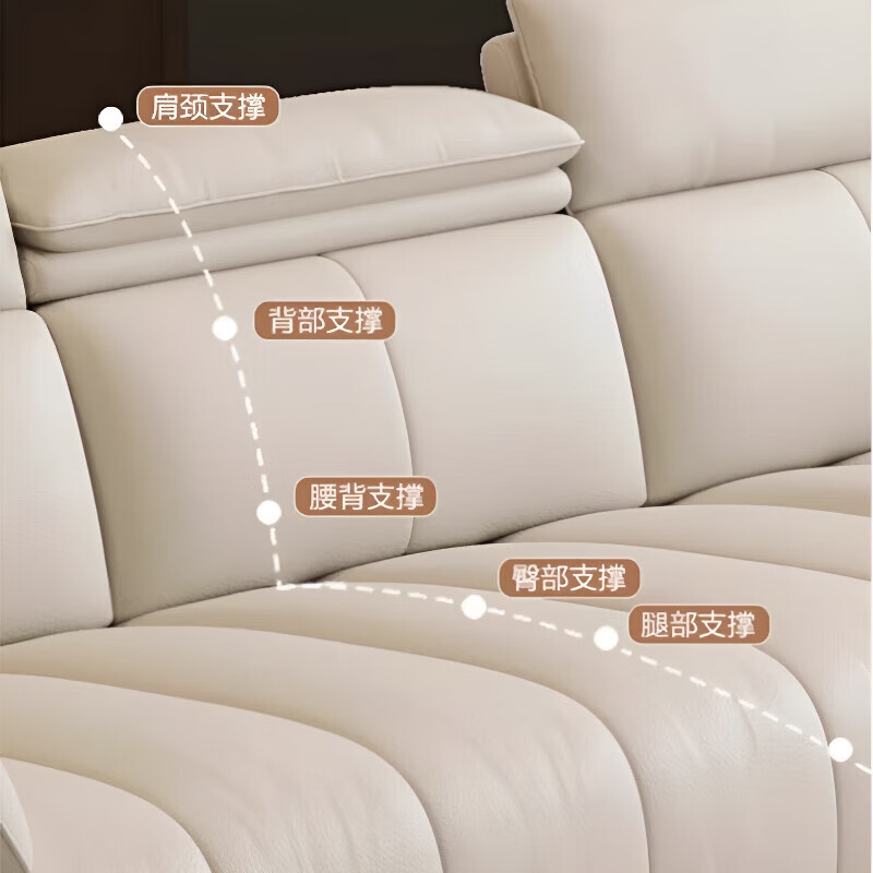 御巢盛2025新款沙发客厅意式极简大小户型现代简约直排三四人位真皮沙发 四人位2.8米 [高密度海绵坐垫]防猫抓科技布