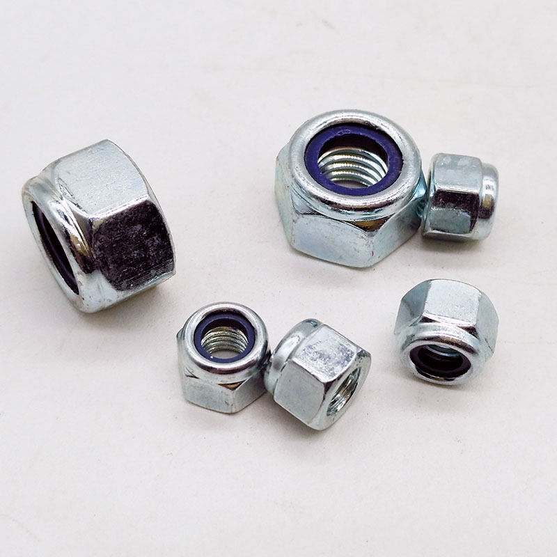 din982 镀锌加厚尼龙锁紧螺母自锁防松螺帽 m6m8m10m12m16m20m24 m4