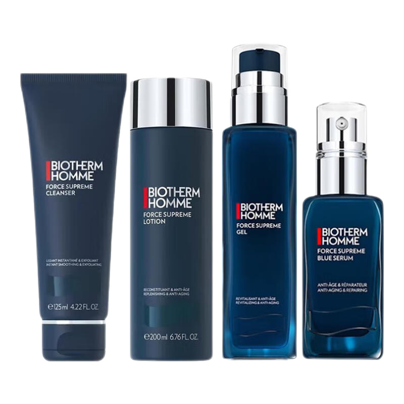 碧歐泉（BIOTHERM）男士藍(lán)鉆護(hù)膚品套裝洗面奶水乳三套裝高端化妝品送男友情人節(jié)禮物 4件套 潔面+緊膚露+潤(rùn)膚乳+精華