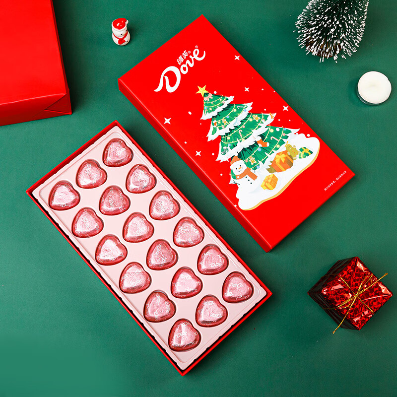 德芙巧克力礼盒装圣诞节礼物送男女生朋友儿童休闲零食糖果伴手礼 德芙心语巧克力礼盒圣诞礼物95g