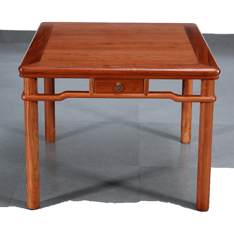 贡艺名居 红木家具缅甸花梨（学名：大果紫檀）中式休闲茶桌椅组合八仙桌棋牌桌/麻将桌 单桌（85*85*68）