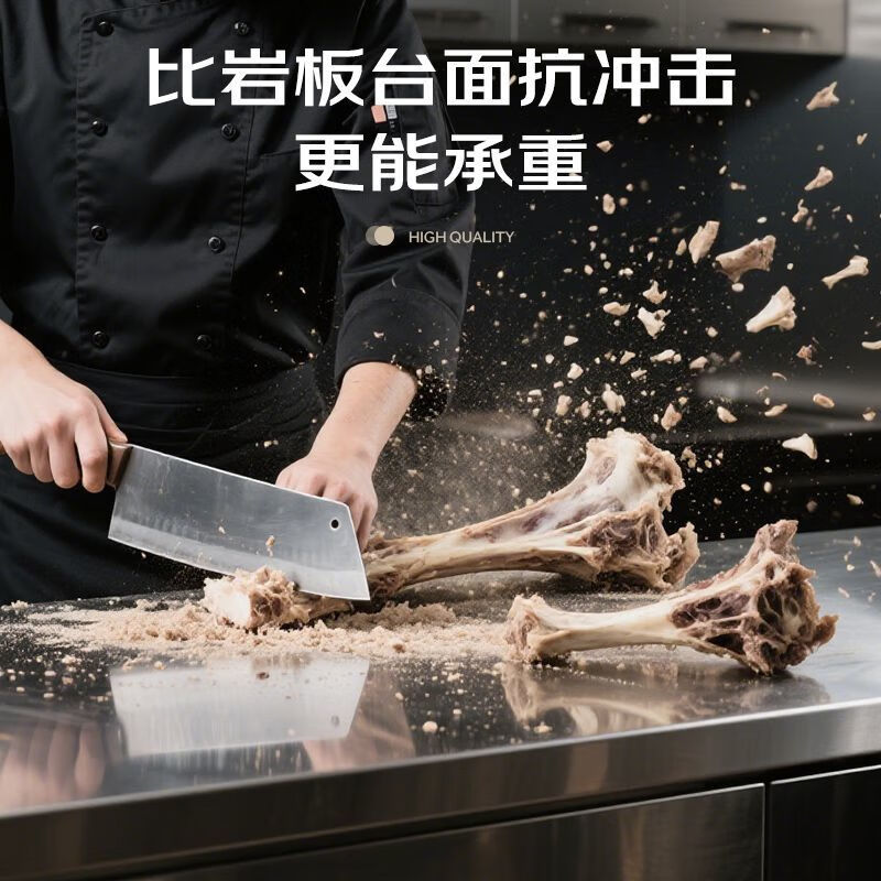 东晟志龙食品级304不锈钢橱柜灶台洗菜盆一体柜农村厨房定制橱柜免安装 80cm双门平面款304