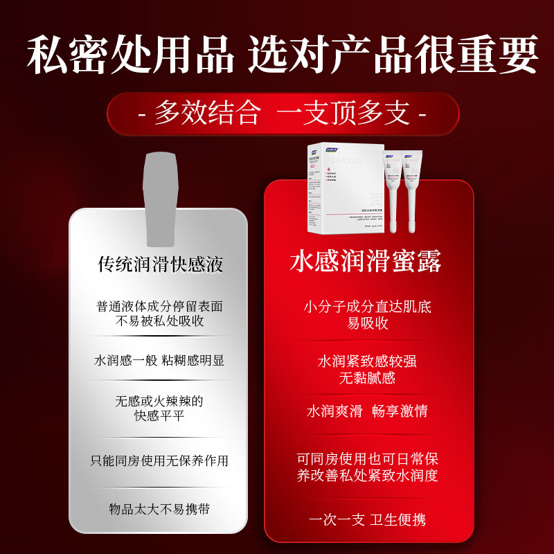 妇炎洁润滑油成人房事免洗持久润滑液情趣高潮液私处快感丸水感透肌蜜露 一盒装*10支(水感润滑敏感,多盒更划算) 人体润滑液中老夫妻用更年期干涩润滑油
