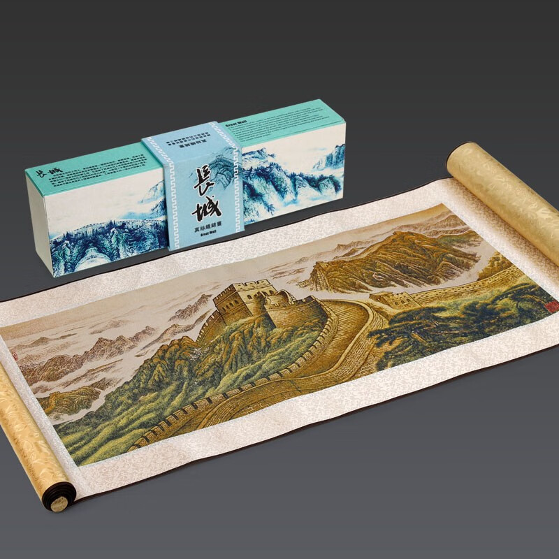 特色礼品送老外 出国礼品 中国风商务礼品 织锦《长城》120x30公分