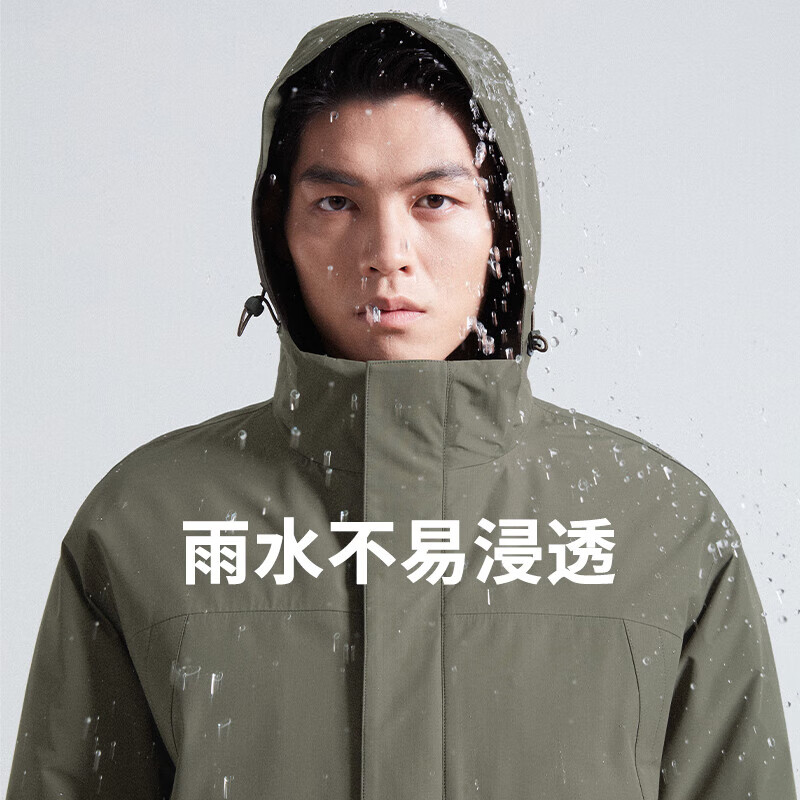 SHANSHAN杉杉【三合一可拆卸】羽绒服男士秋冬新款鸭绒防风保暖连帽外套 深藏蓝 【户外冲锋羽绒 帽子+内胆可拆】 L (175/92A)